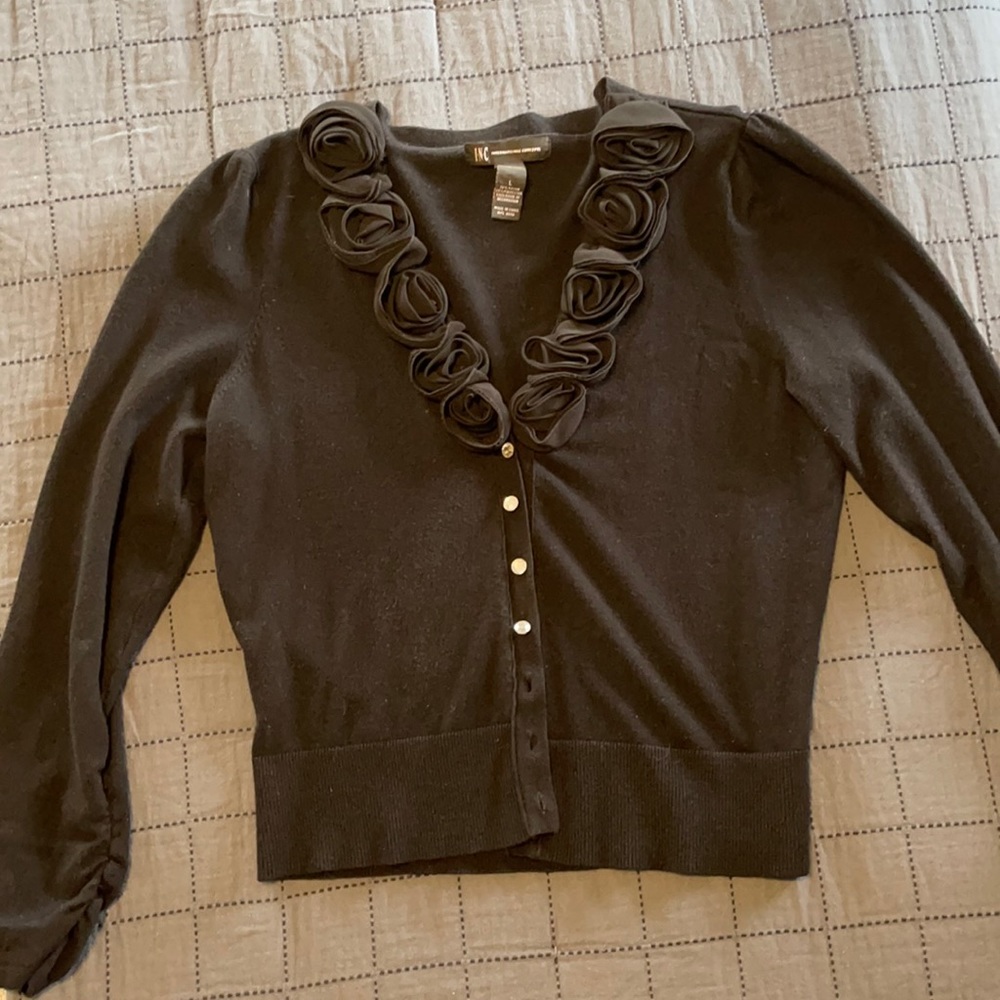 INC cute cardigan black